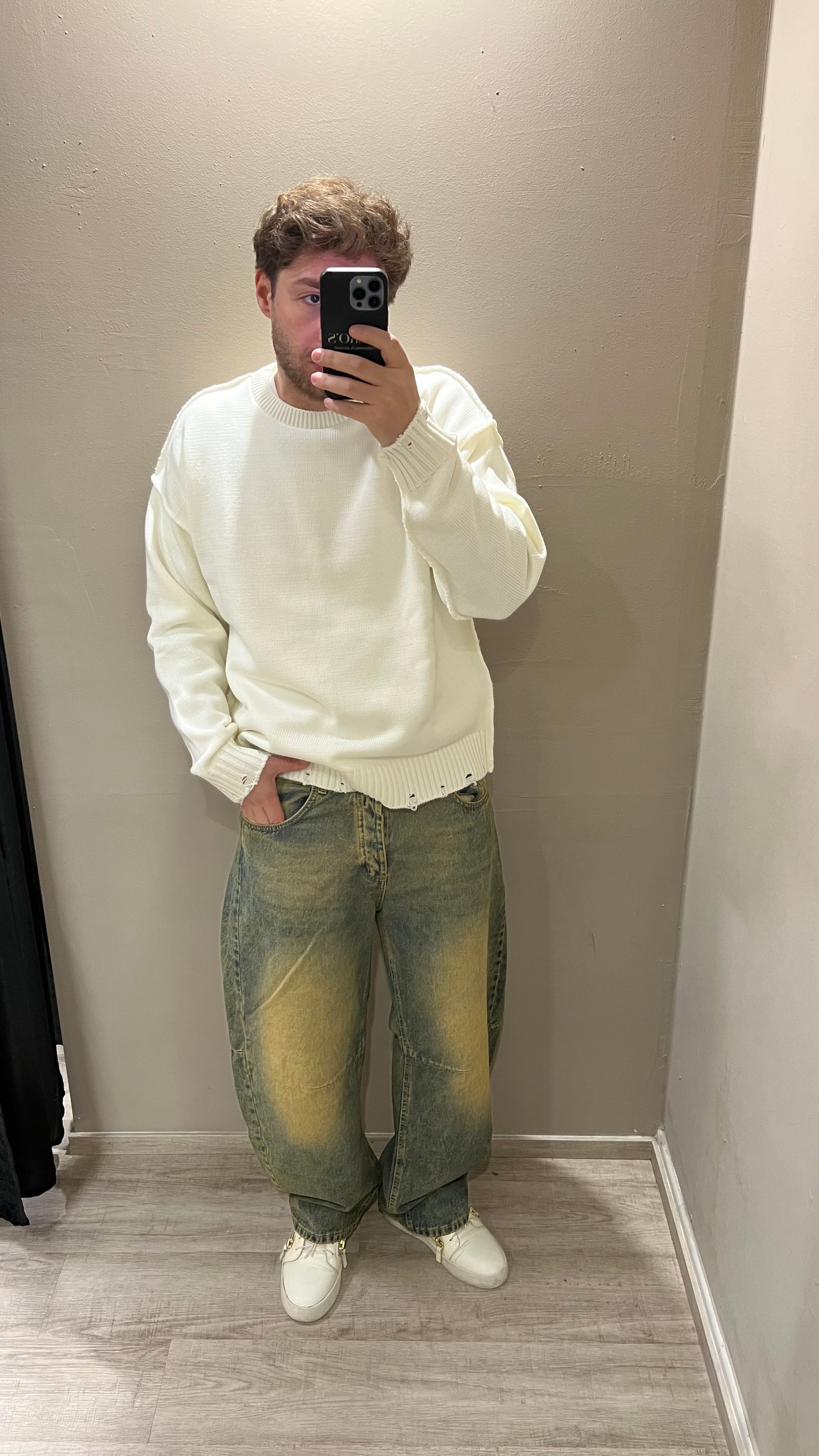 Jeans balloon fit sabbiato