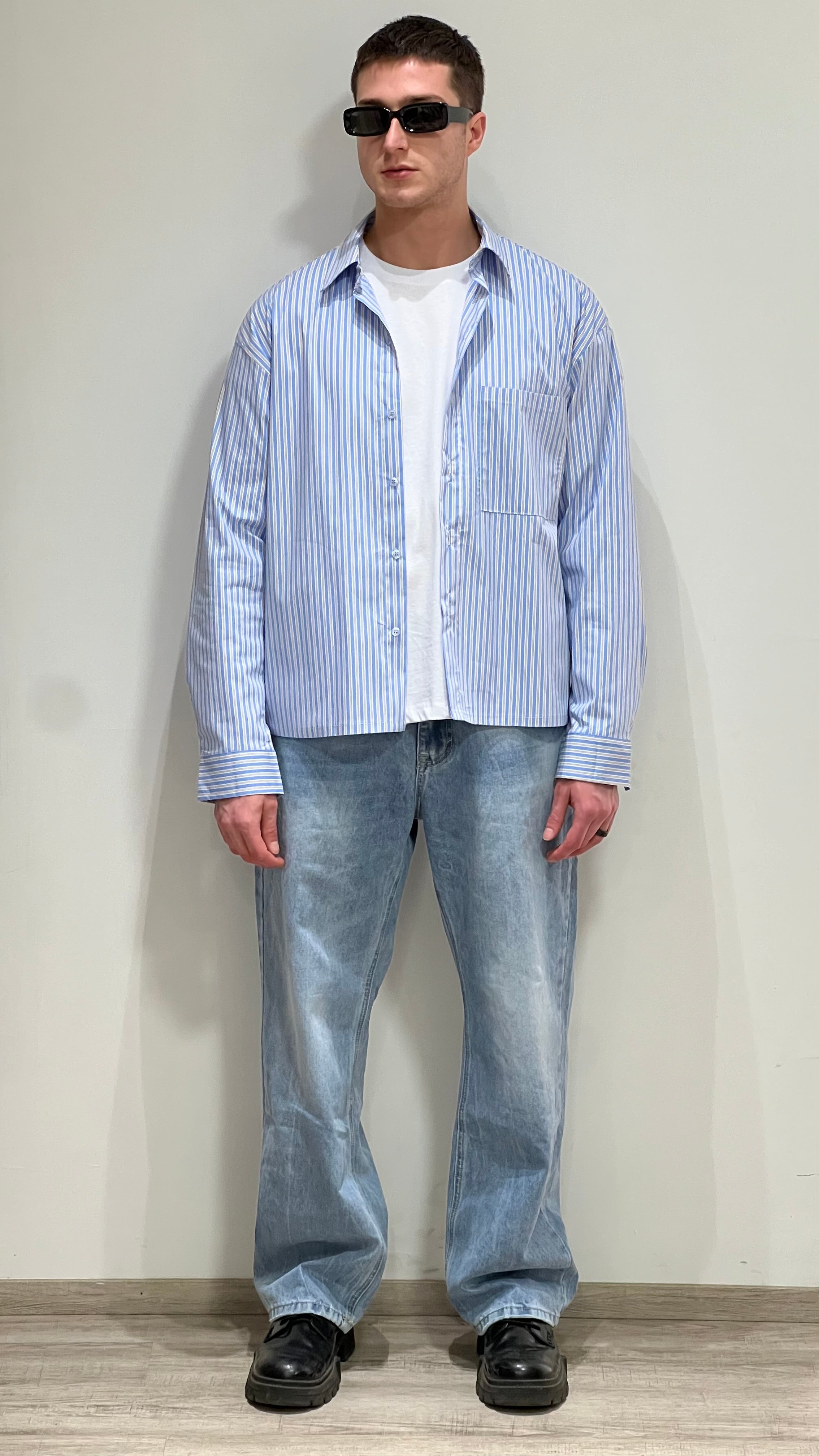 Camicia crop con taschino