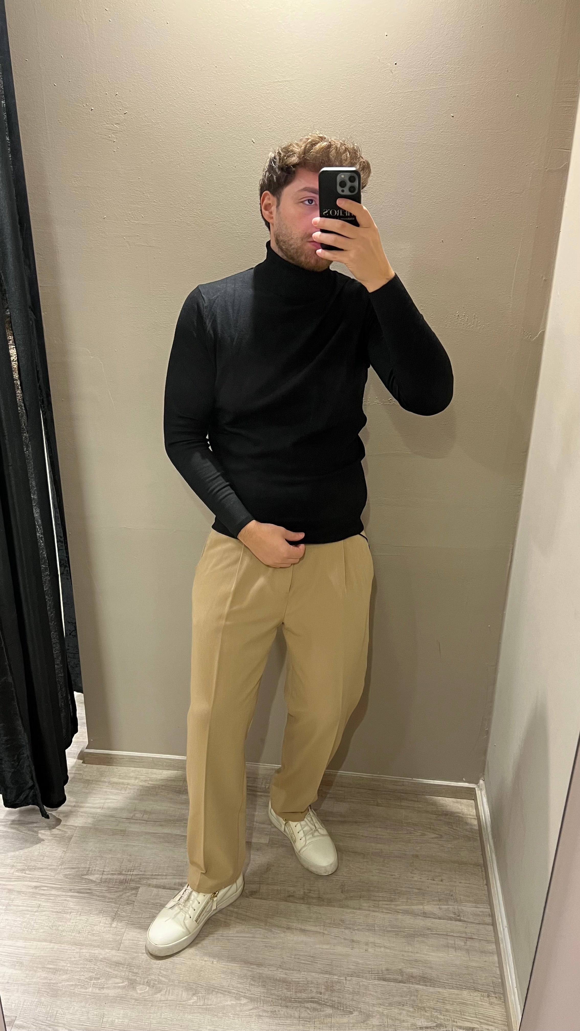 Dolcevita a maglia in viscosa soft - Nero