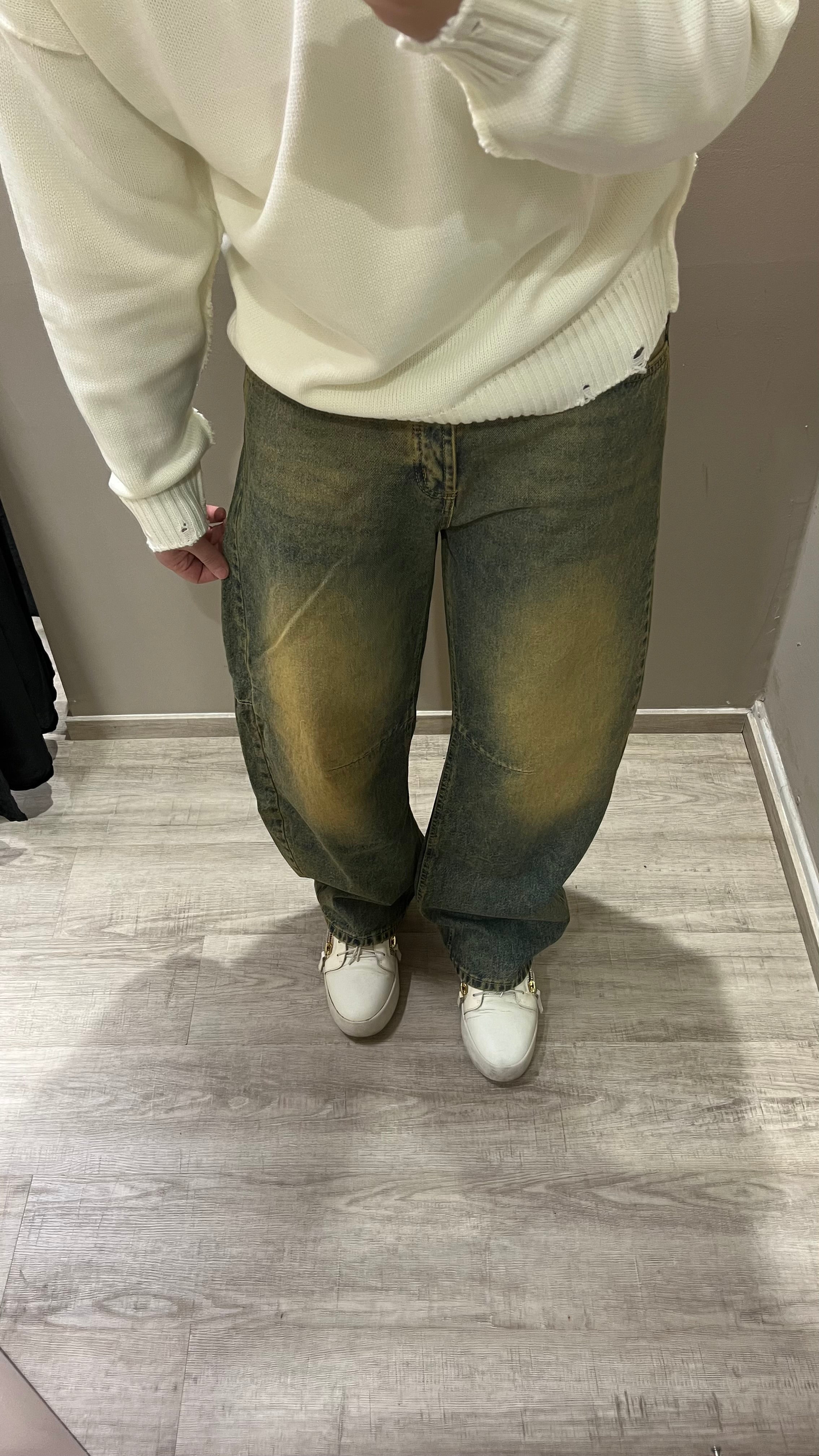 Jeans balloon fit sabbiato