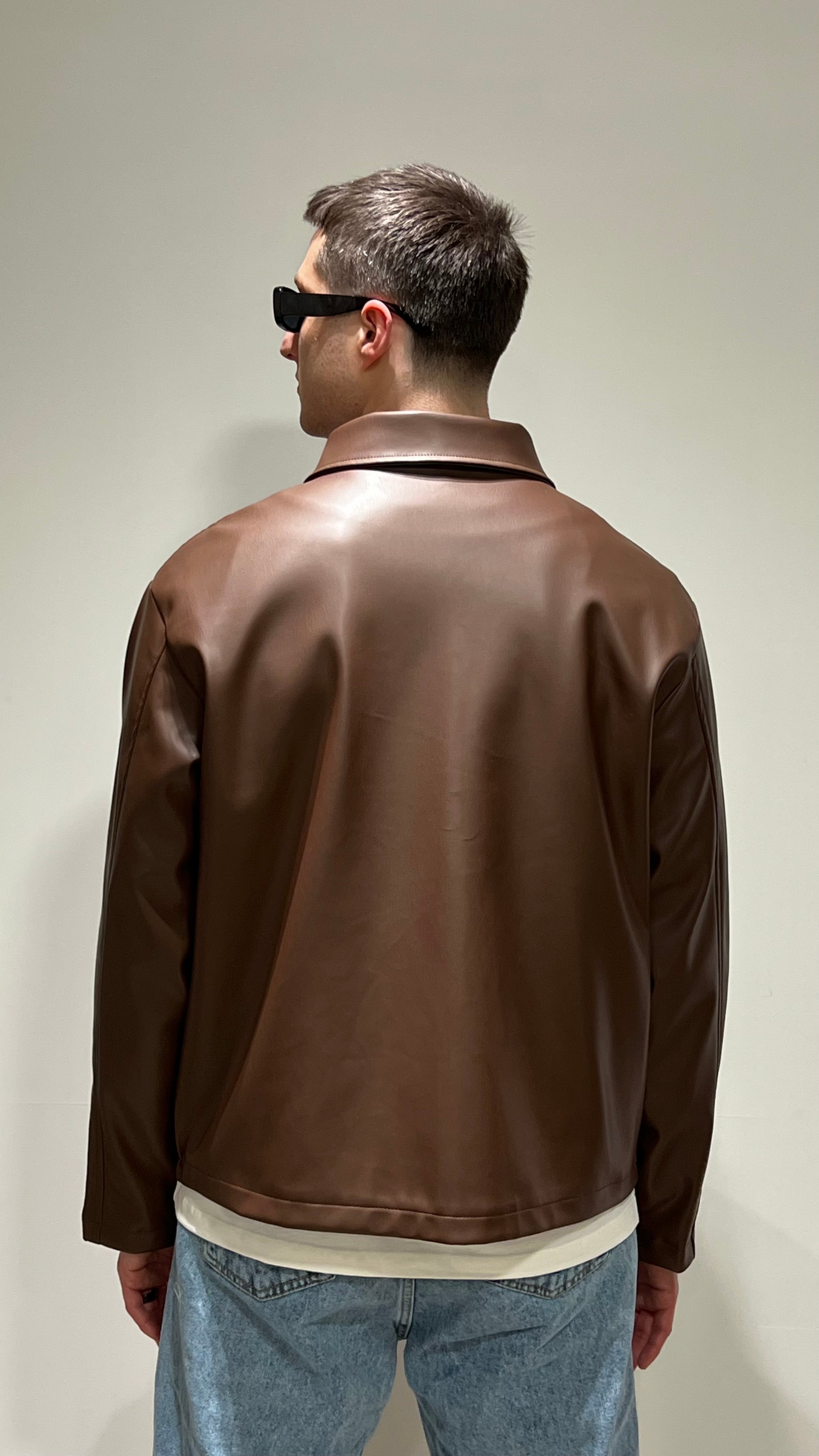 Giacca similpelle crop