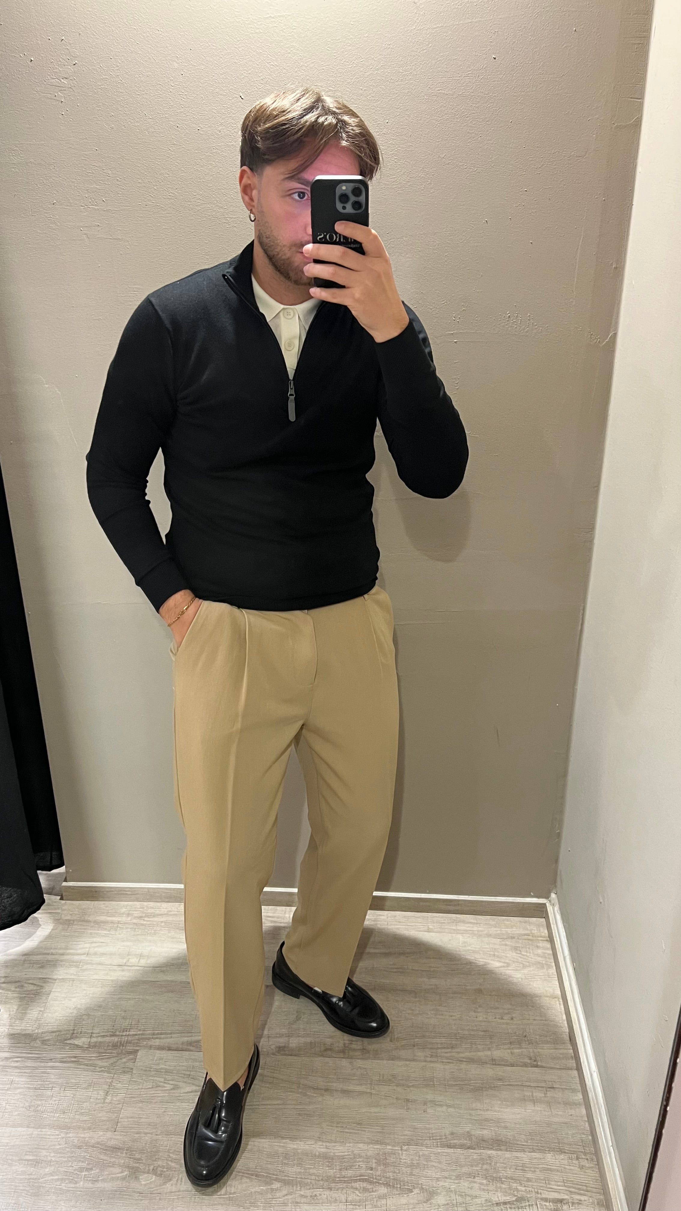 Maglia mezza zip viscosa