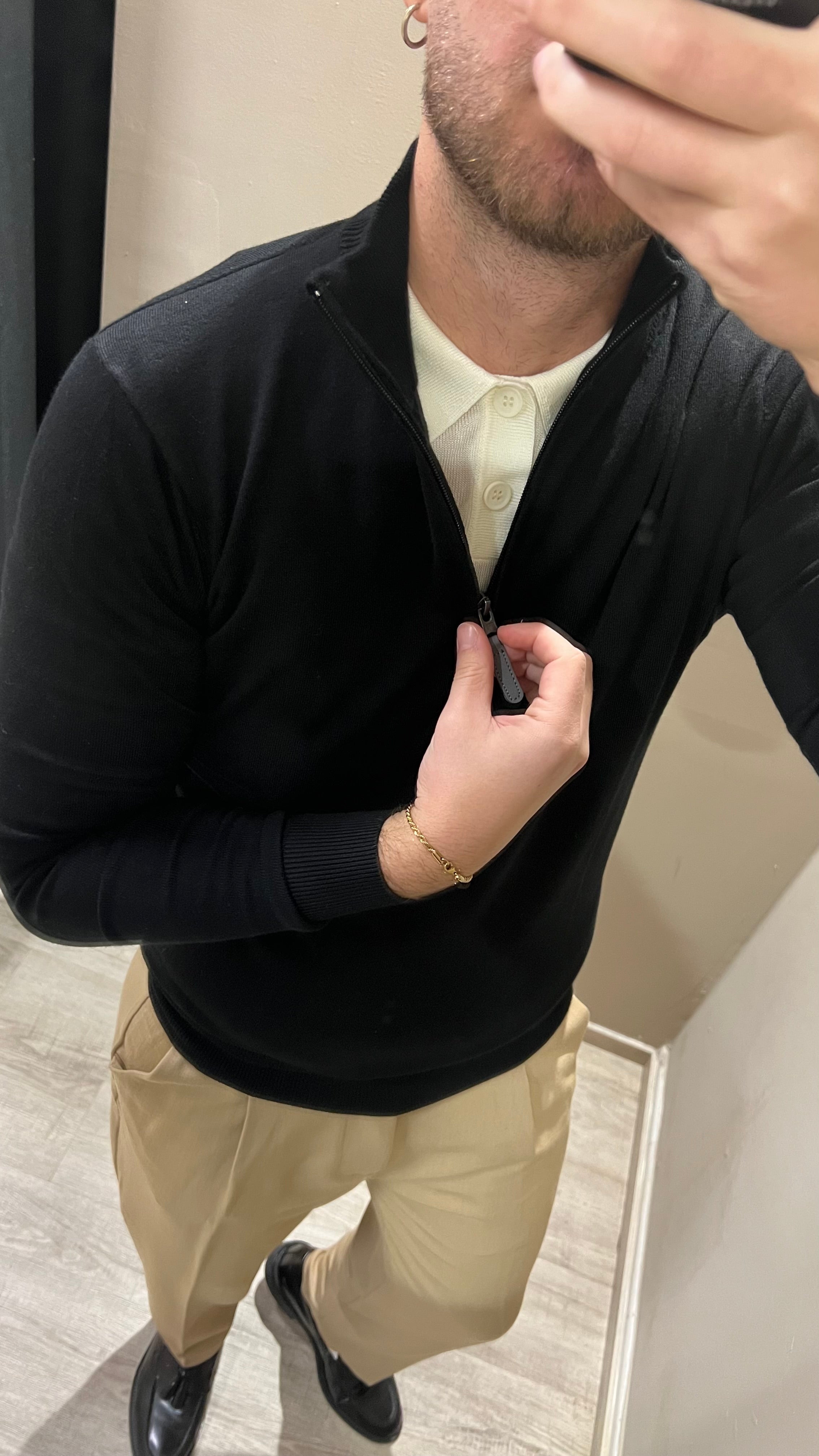 Maglia mezza zip viscosa