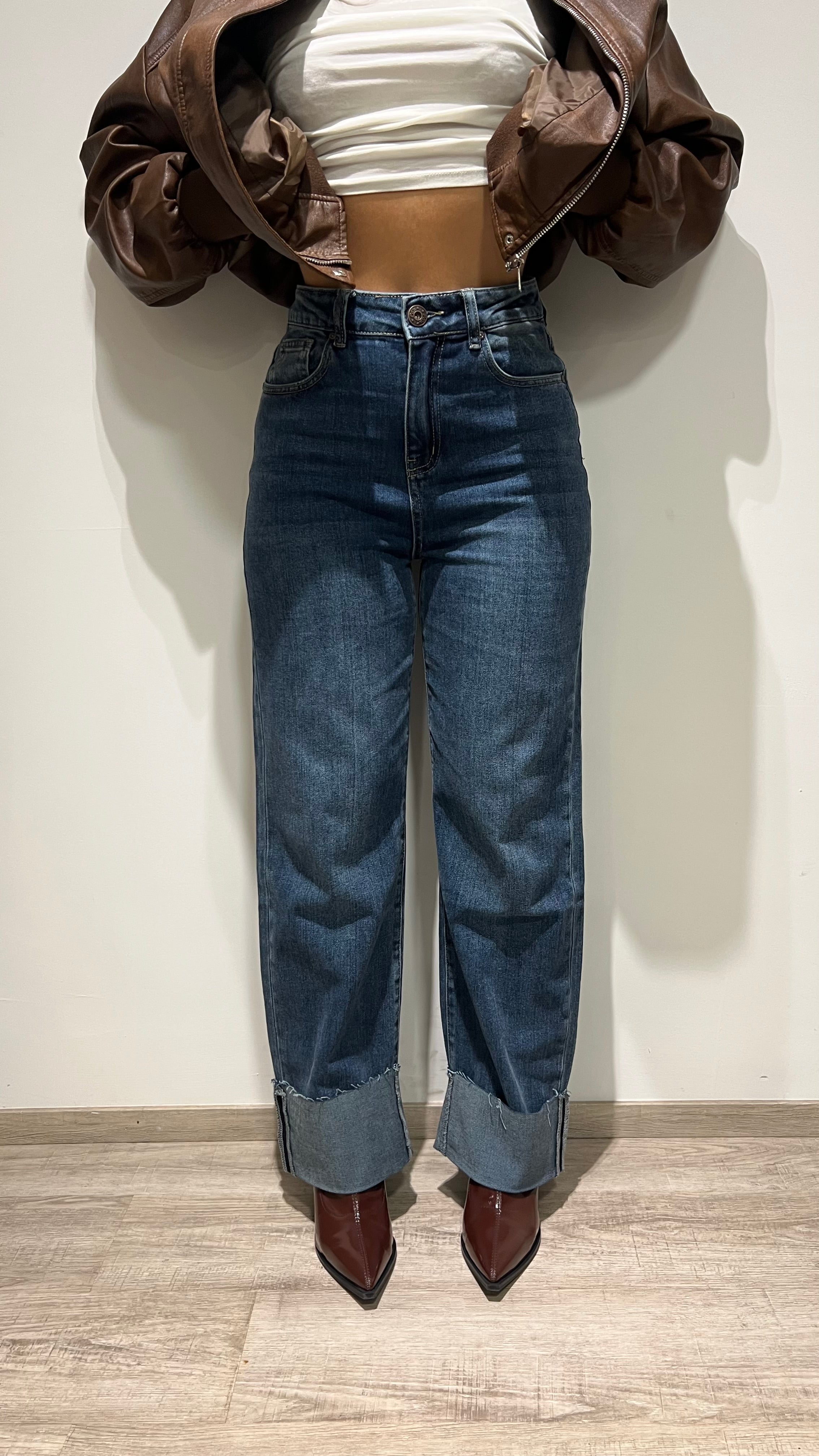 Jeans pdk collection con risvolto