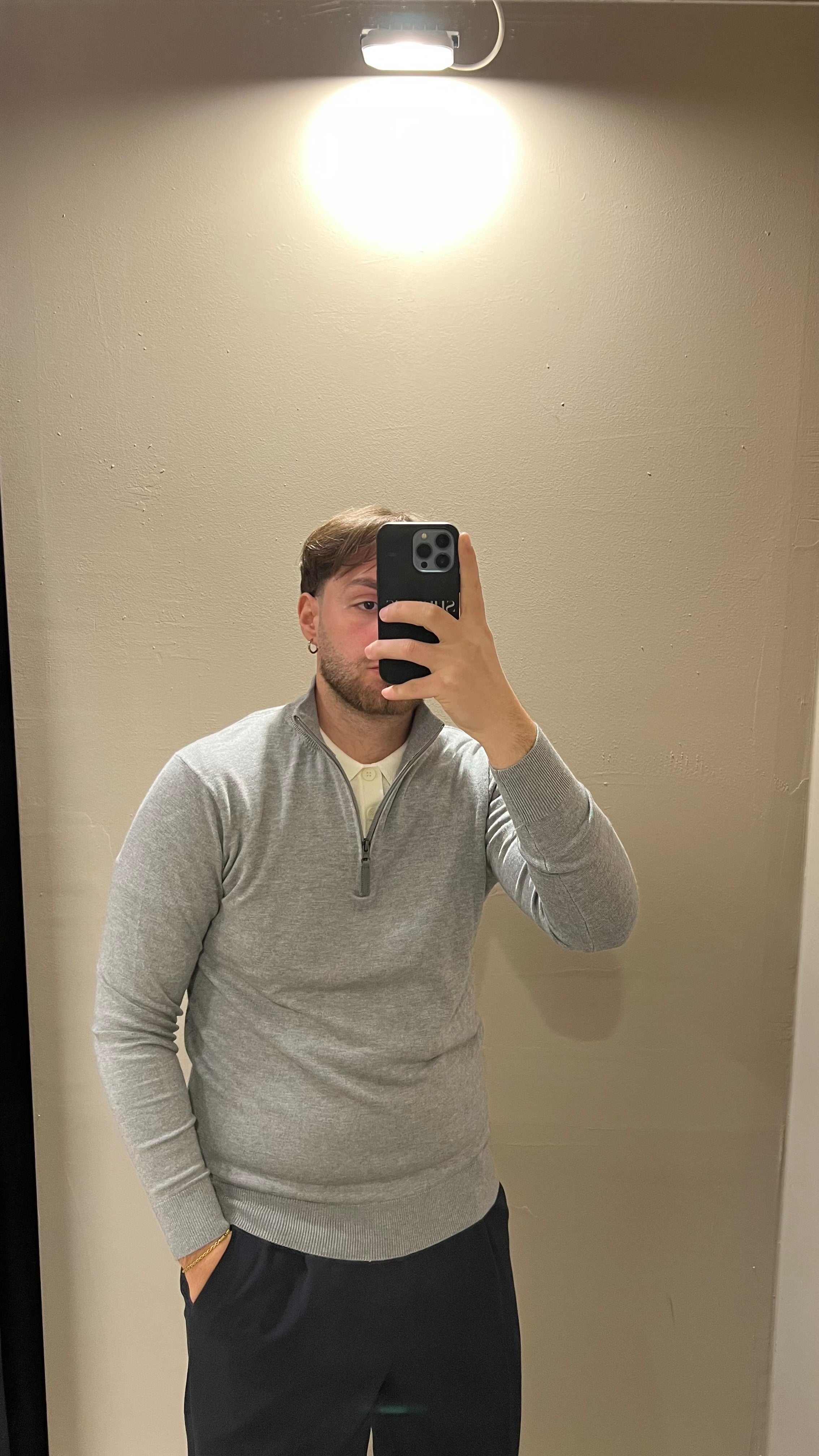 Maglia mezza zip viscosa