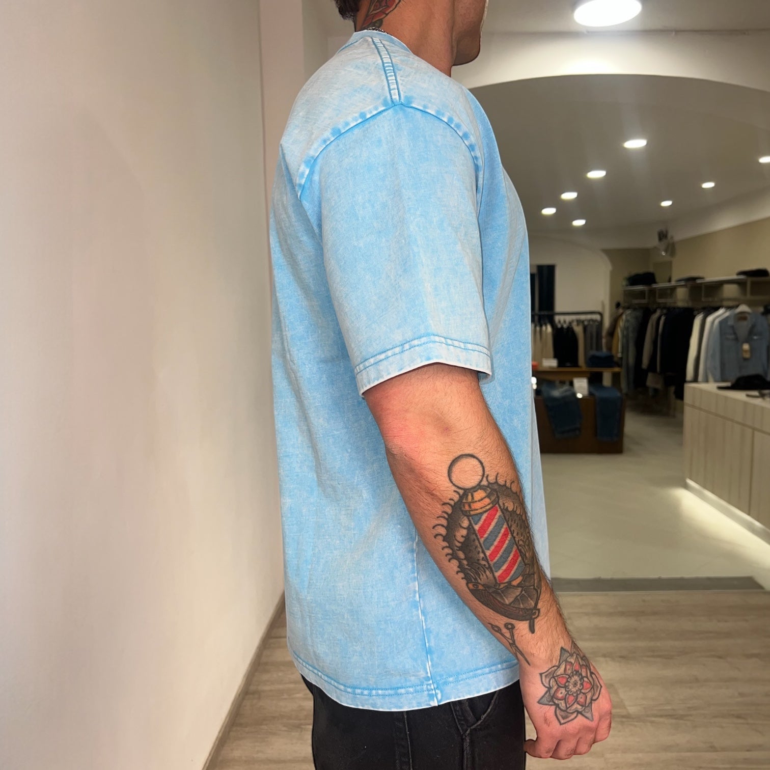 T shirt oversize wash azure