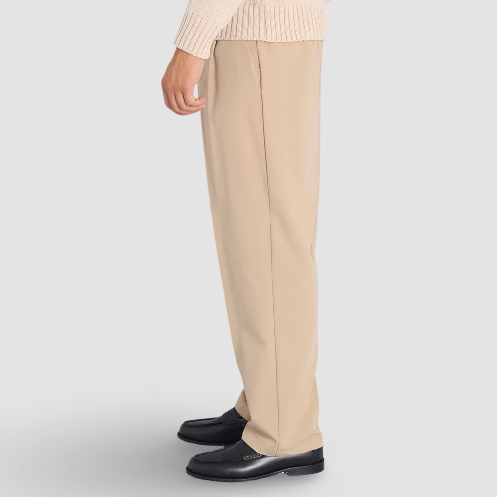 Pantalone wide fit -beige