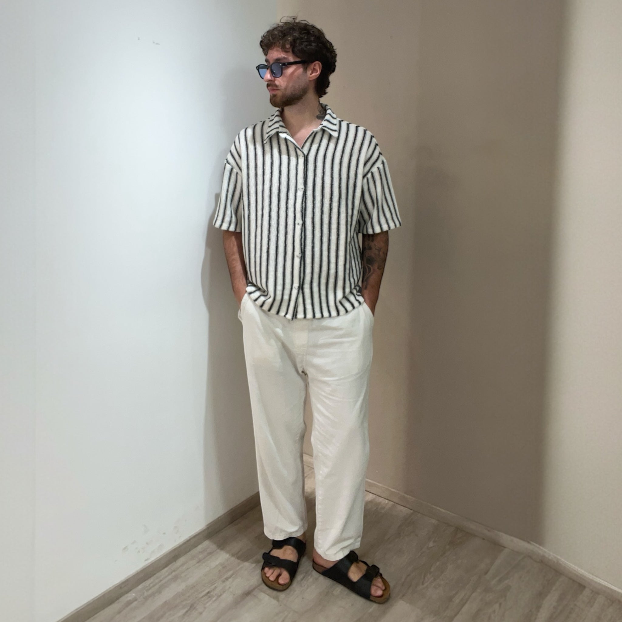 Camicia con struttura crochet