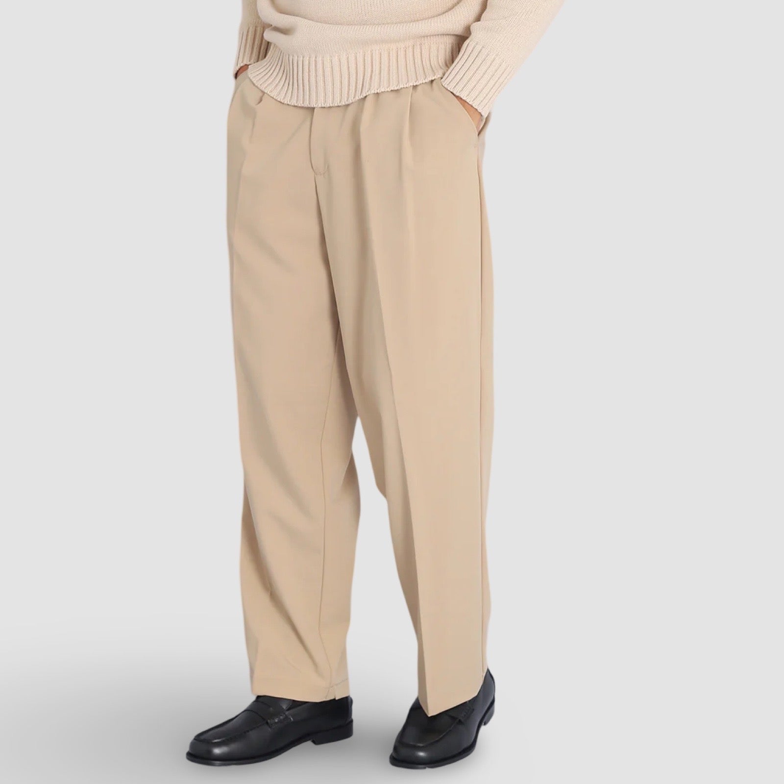 Pantalone wide fit -beige