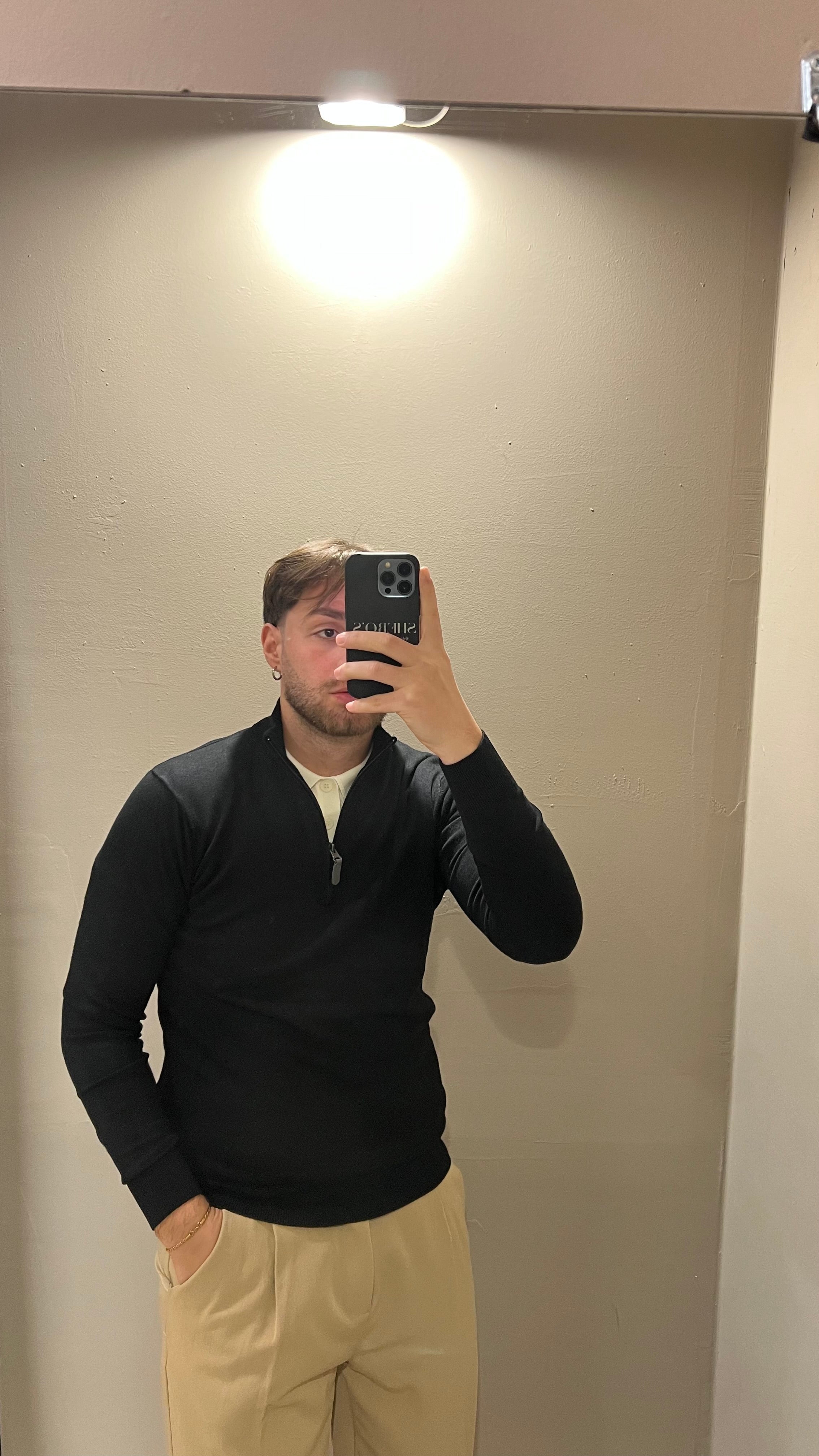 Maglia mezza zip viscosa