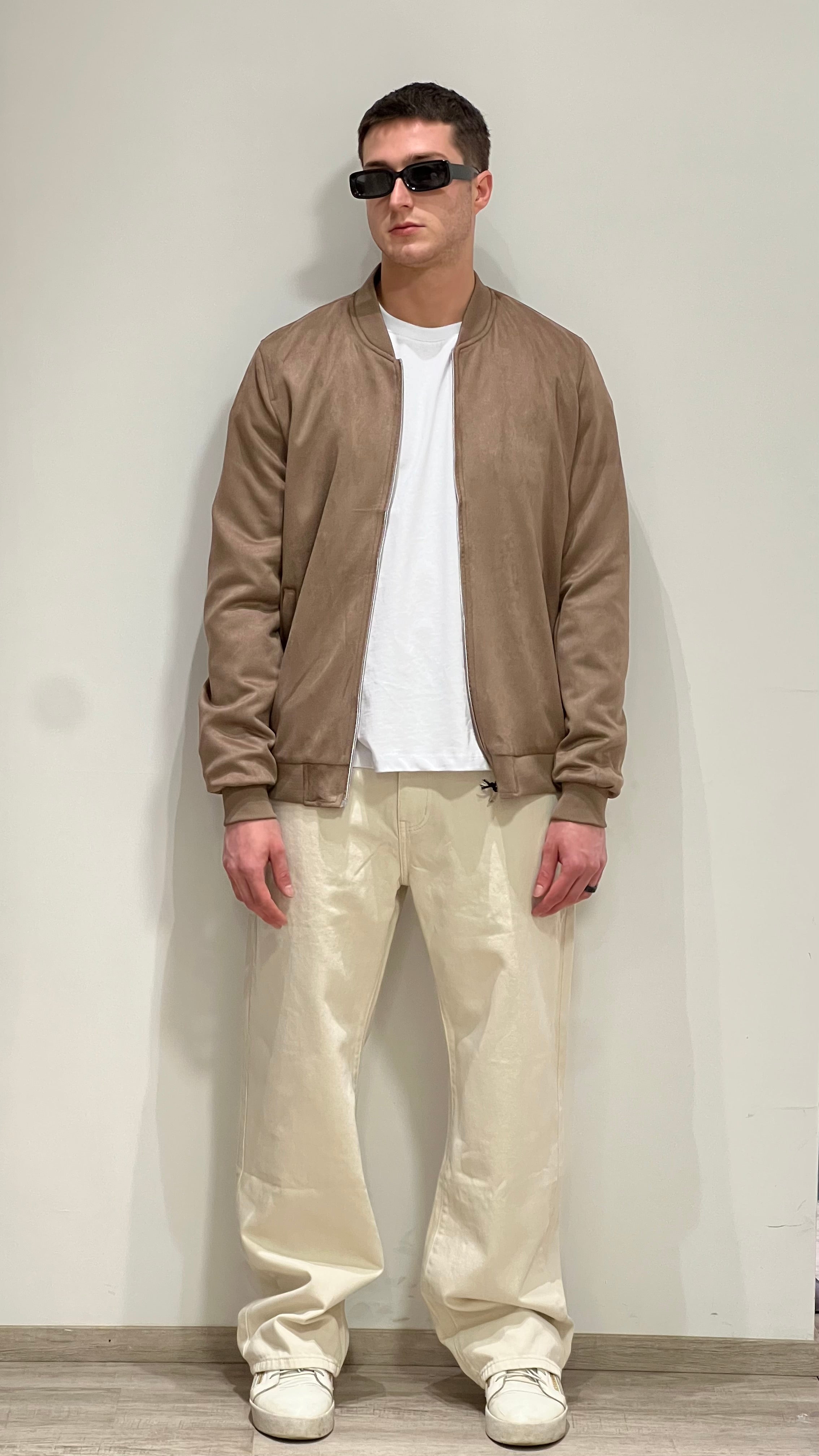 Miguel bharros bomber scamosciato camel