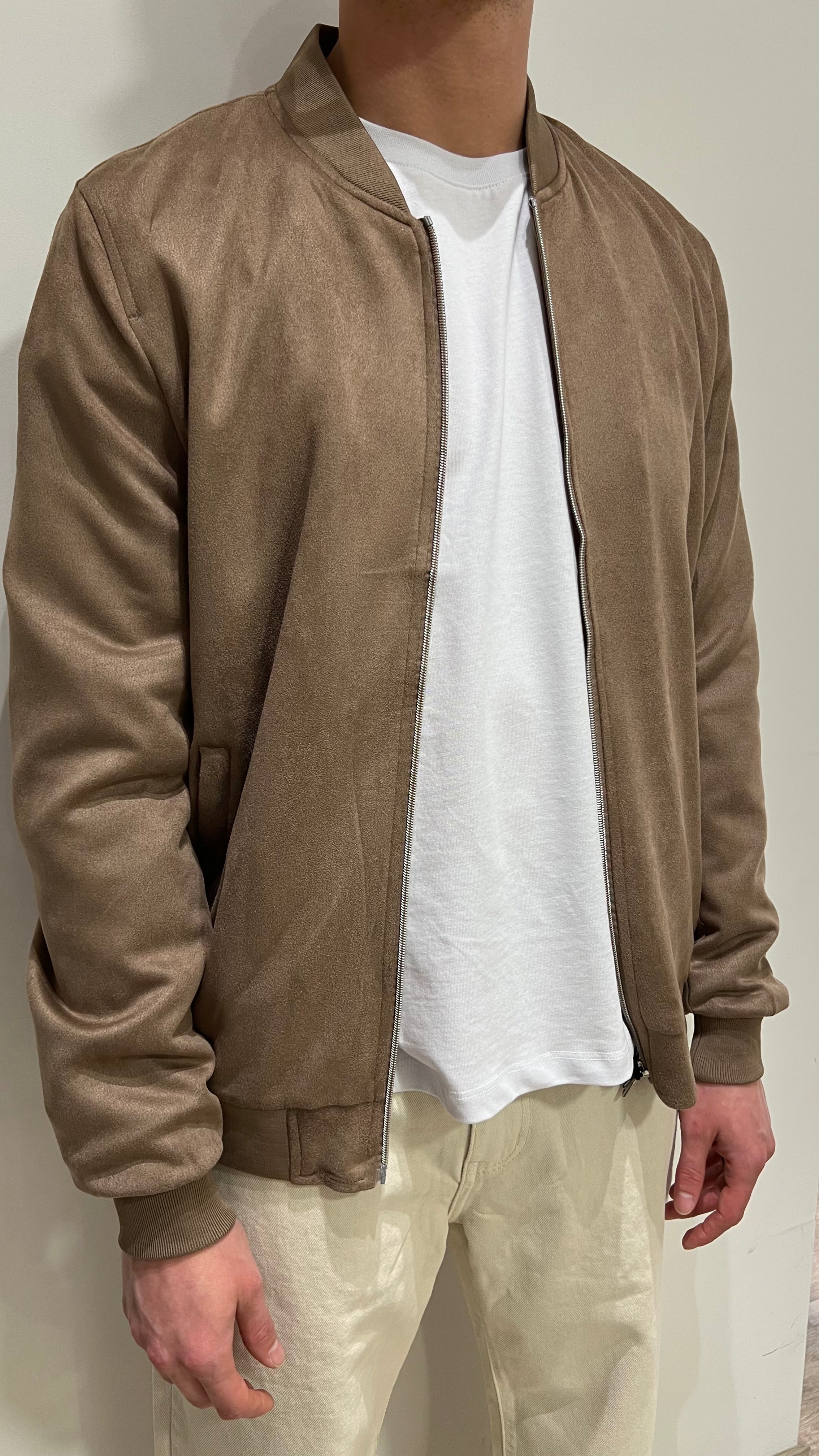 Miguel bharros bomber scamosciato camel