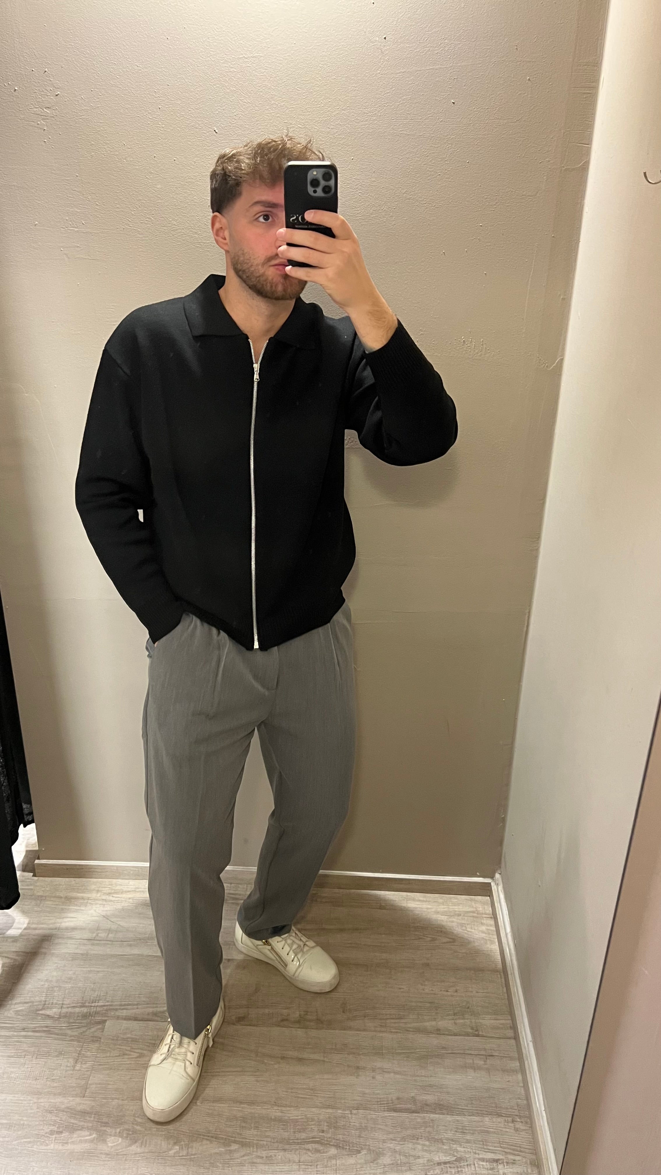 Cardigan polo con zip