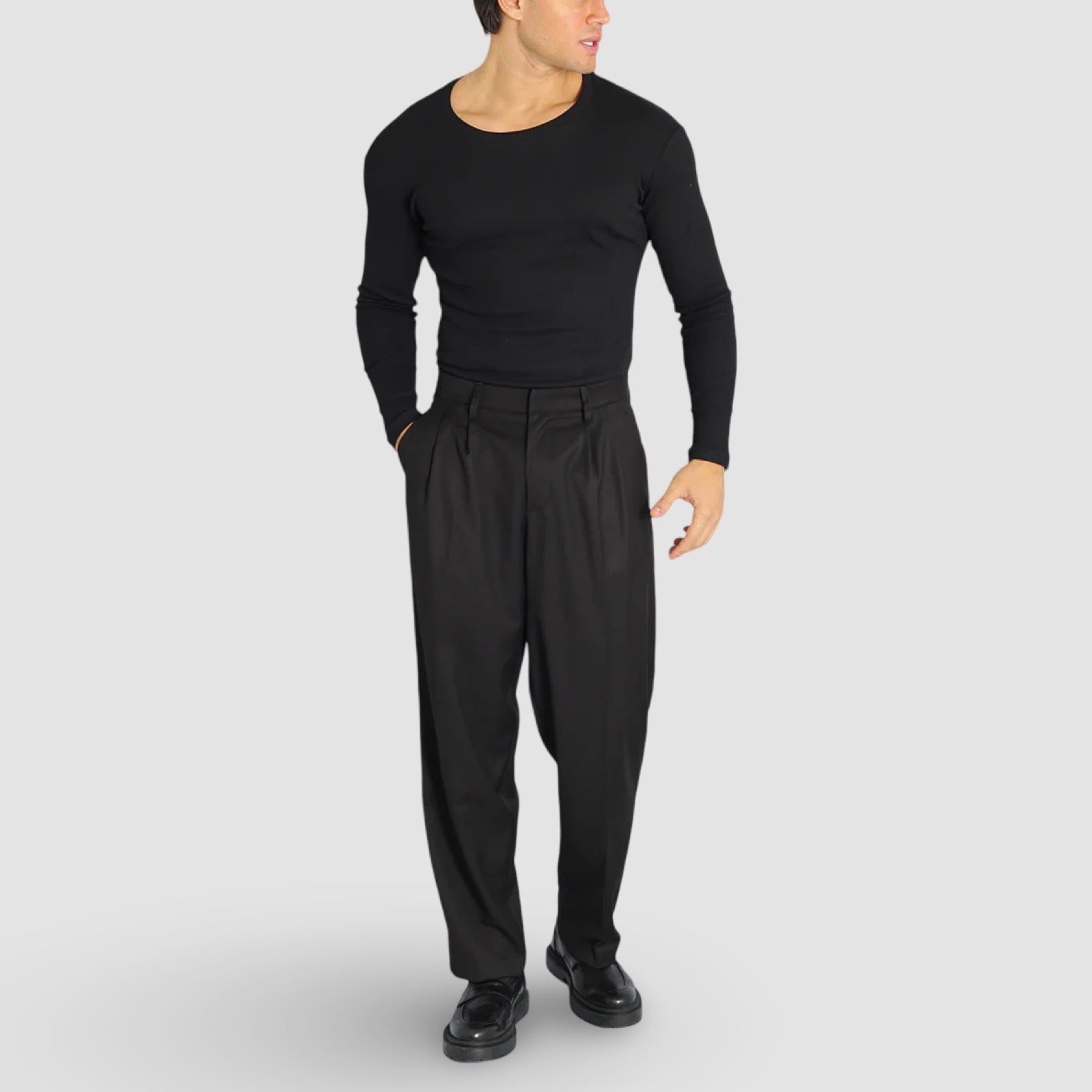 Pantalone wide fit - nero