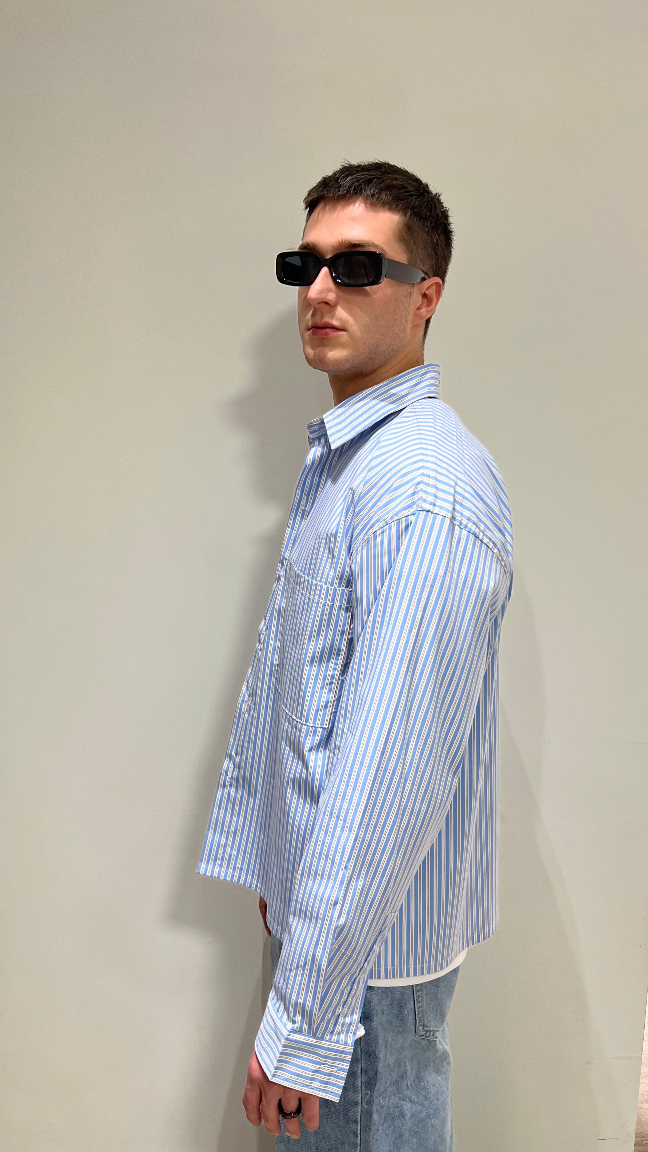 Camicia crop con taschino