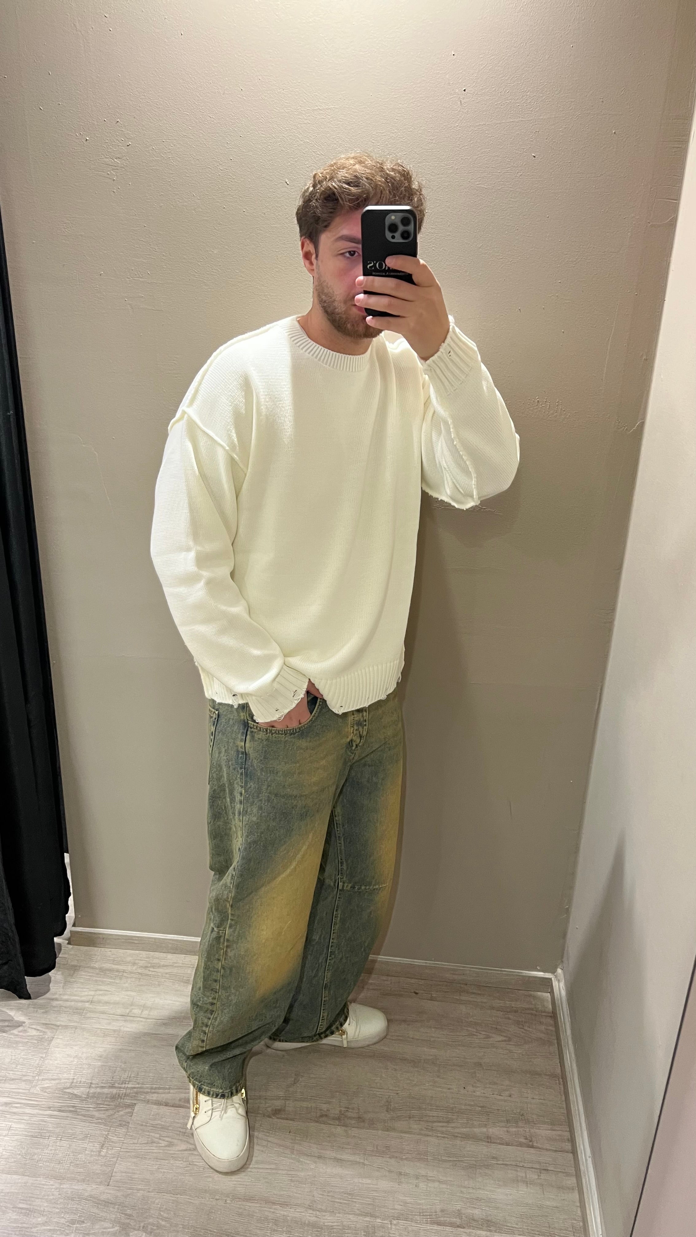 Jeans balloon fit sabbiato