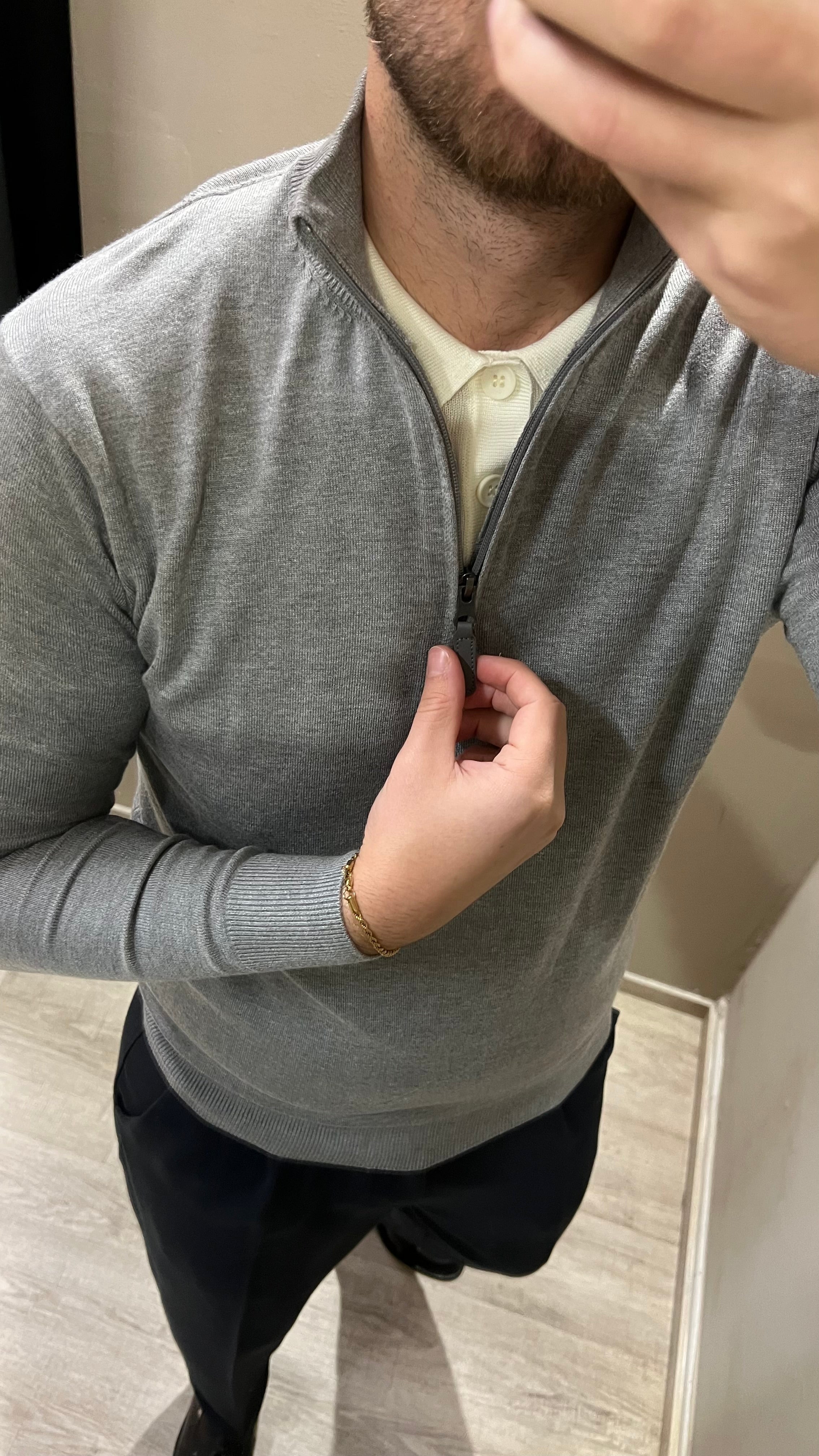 Maglia mezza zip viscosa