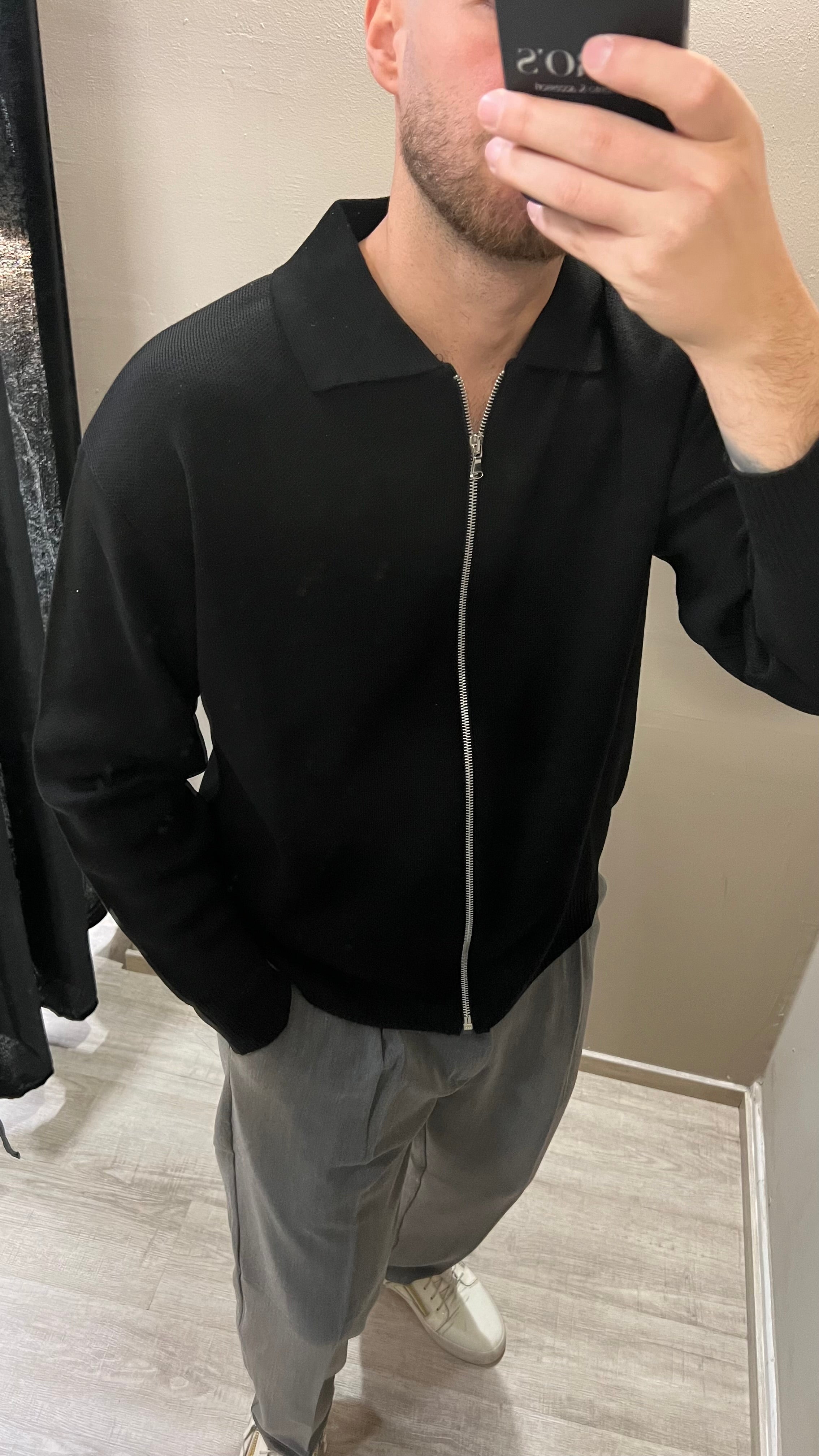 Cardigan polo con zip